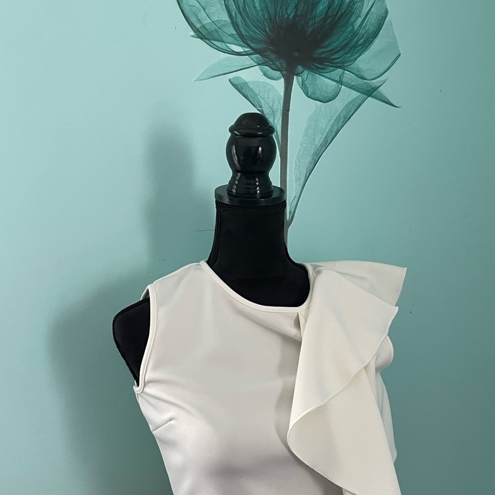 White Ruffle Crop Top - Picture 2 of 2